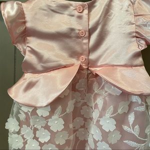 Zuzu Baby Pink Polyester Shimmer & White Rose Floral Net main image 0